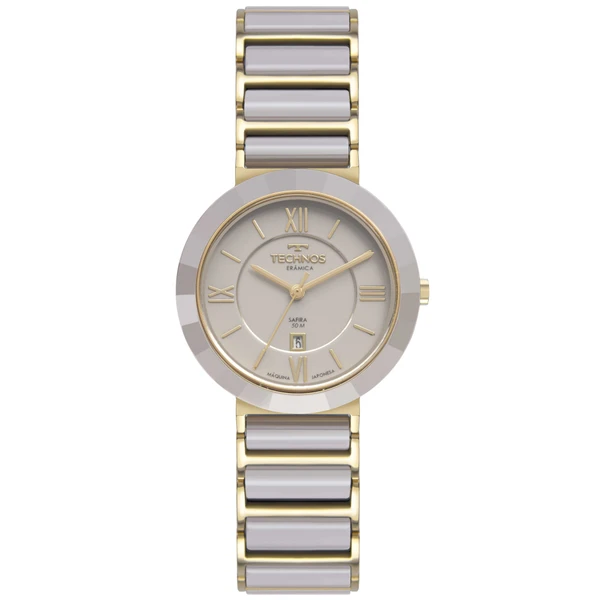 Relogio Technos Feminino Ceramic Sapphire Dourado - 2015CE/1C