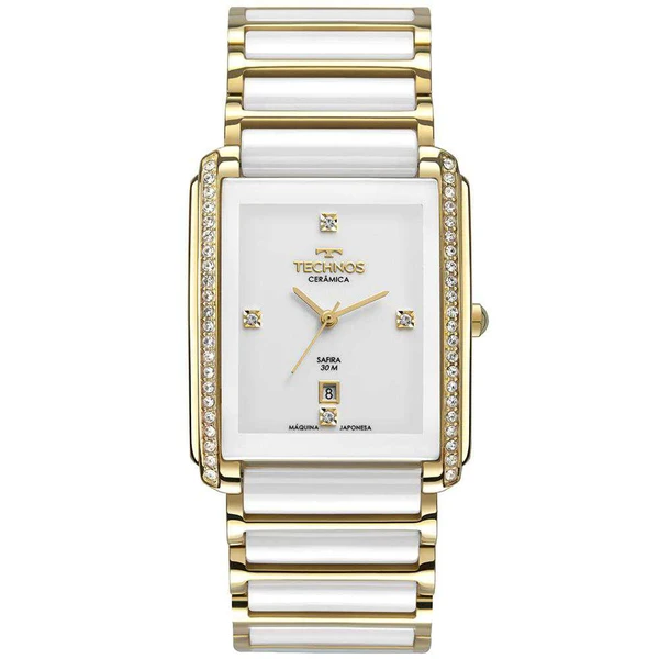 Relogio Technos Feminino Ceramic Sapphire Dourado - GN10AX/4B