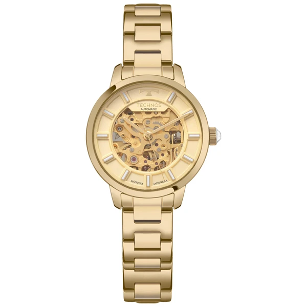 Relogio Technos Feminino Skeleton Feminino Dourado - 8N24AN/1X