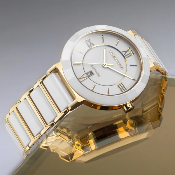 Relogio Technos Feminino Ceramic Sapphire Dourado - 2015CE/4B