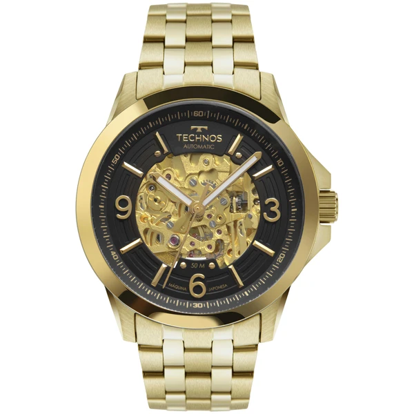 Relogio Technos Masculino Automatico Dourado - 8N24AK/4P