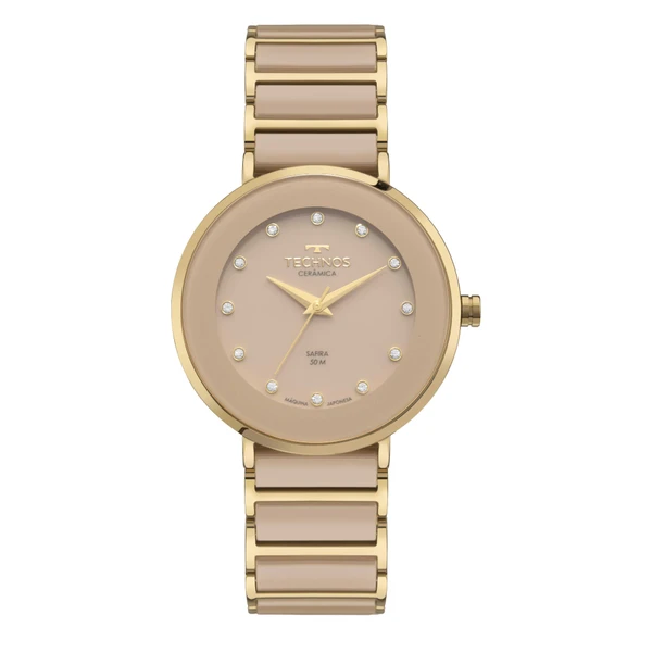 Relogio Technos Feminino Ceramic Sapphire Dourado - 2035LMM/1X