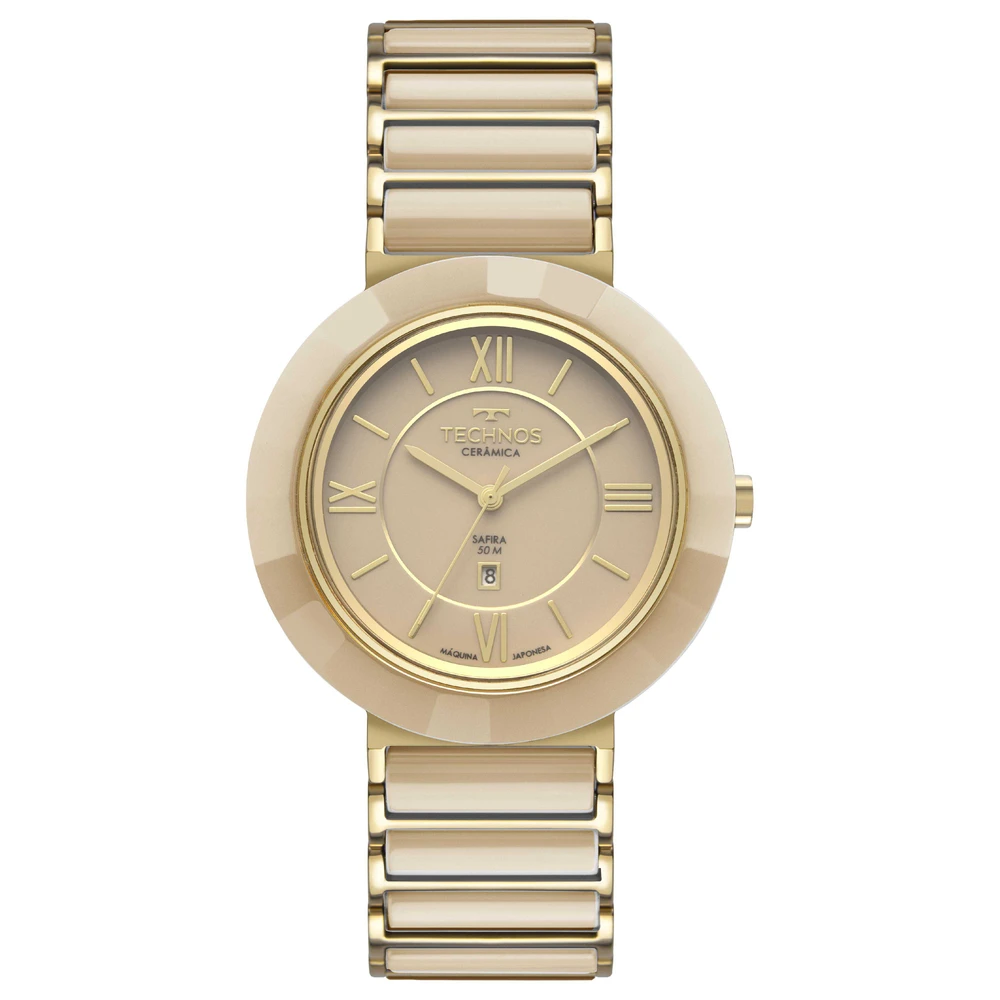 Relogio Technos Feminino Ceramic Sapphire Dourado - 2015BV/1X