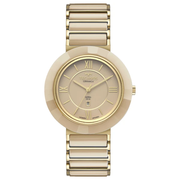 Relogio Technos Feminino Ceramic Sapphire Dourado - 2015BV/1X