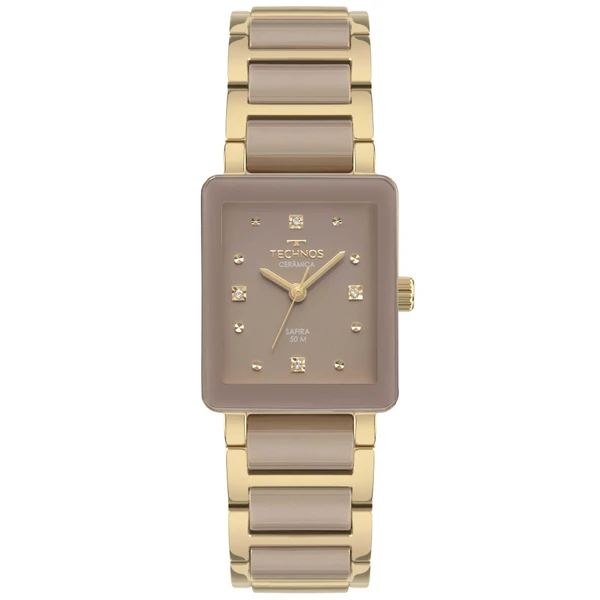 Relogio Technos Feminino Ceramic Sapphire Dourado - 2035NCQ/2N