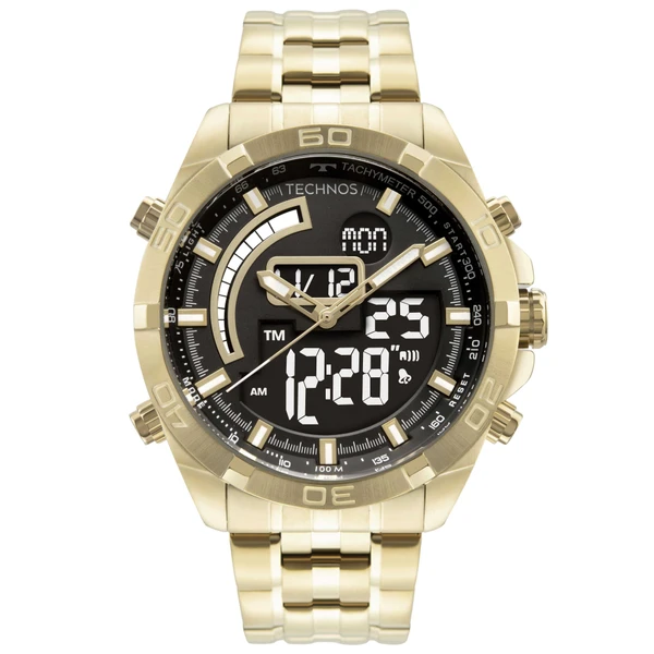 Relogio Technos Masculino Digitech Dourado BJ3496AA/1D